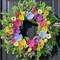 24-Inch Spring Wreath for Front Door – Yellow & Pink Wildflower and Eucalyptus Wreath for Indoor & Outdoor Porch, Wall, Mantel, Farmhouse Spring & Summer Décor